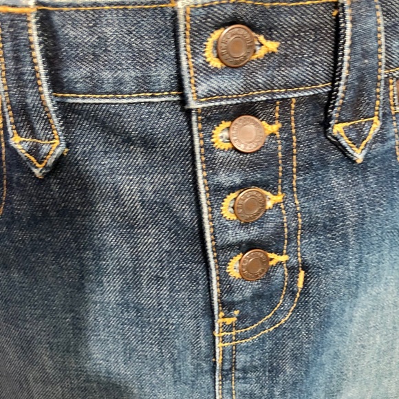 Abercrombie & Fitch Vintage Look Denim Skirt Sz 2 - Picture 2 of 8